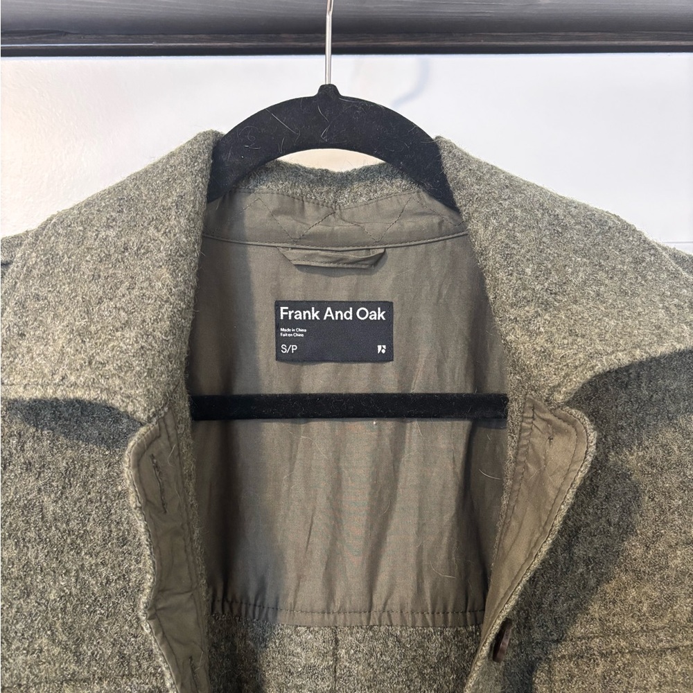Frank & Oak Olive Green Wool Jacket - Picture 3 of 5
